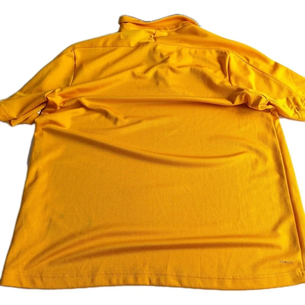 Adidas Climalite Polo Golf Golden Yellow Athletic Shirt Loose Fit Men's Large